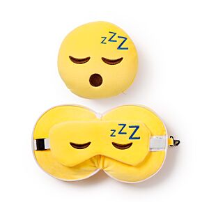 Almohada de Viaje con Antifaz Relaxeazzz Emoticono Durmiendo